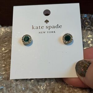 Kate Spade Emerald & Gold Stud Earrings